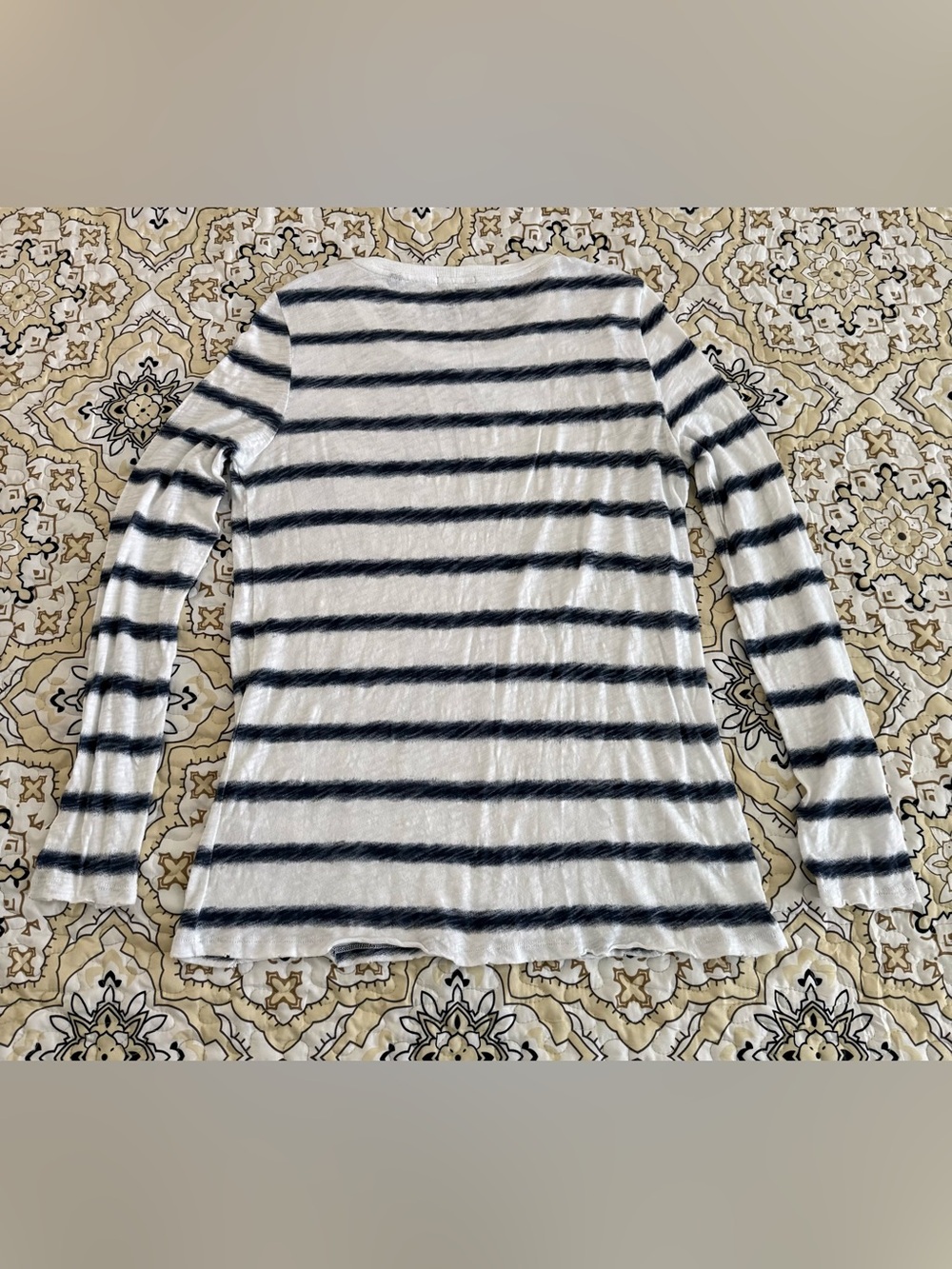 ATM Anthony Thomas Melillo Striped Watermark Long Sleeve Top Women’s L EUC Soft - Picture 2 of 8
